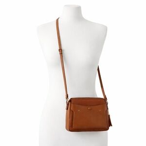 Mellow World Women’s Brown Vegan Leather Crossbody Purse Minimalist